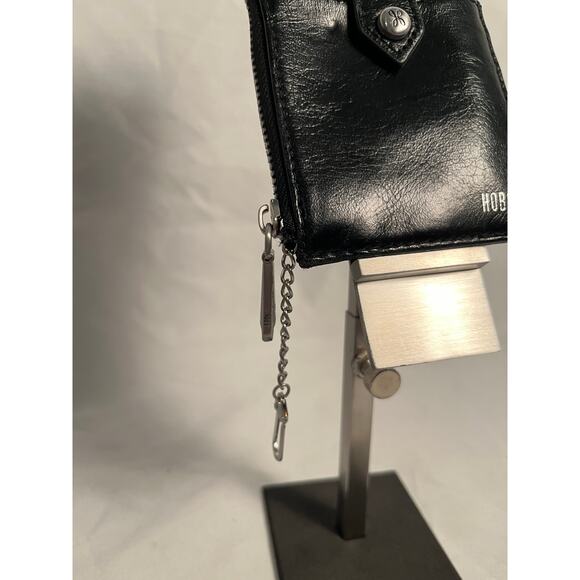 Hobo International Black Leather Wallet Card Case ID Window Zip Coin Pocket - Picture 3 of 5